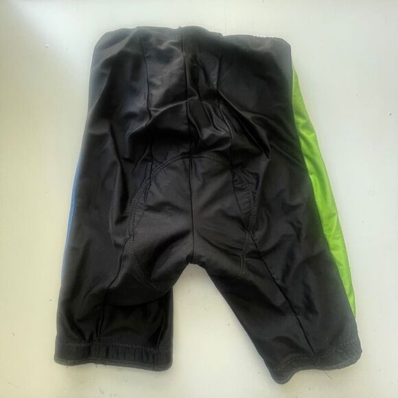 Shimano Frank Shorter Cycling Shorts Black Green Blue Size Medium - Picture 2 of 6